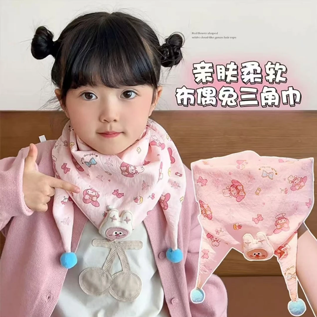 B-0963 卡通粉乐儿童三角巾宝宝柔软亲肤保暖围巾防风护颈围脖