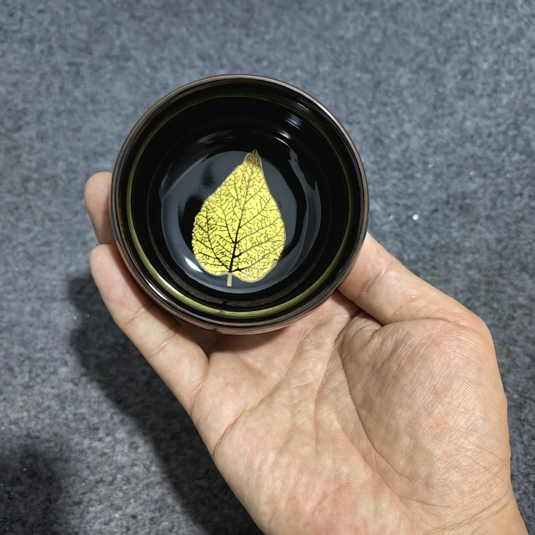 cc闪购商品】乌金千里江山木叶精美无暇  茶杯 主人杯A（无礼盒）