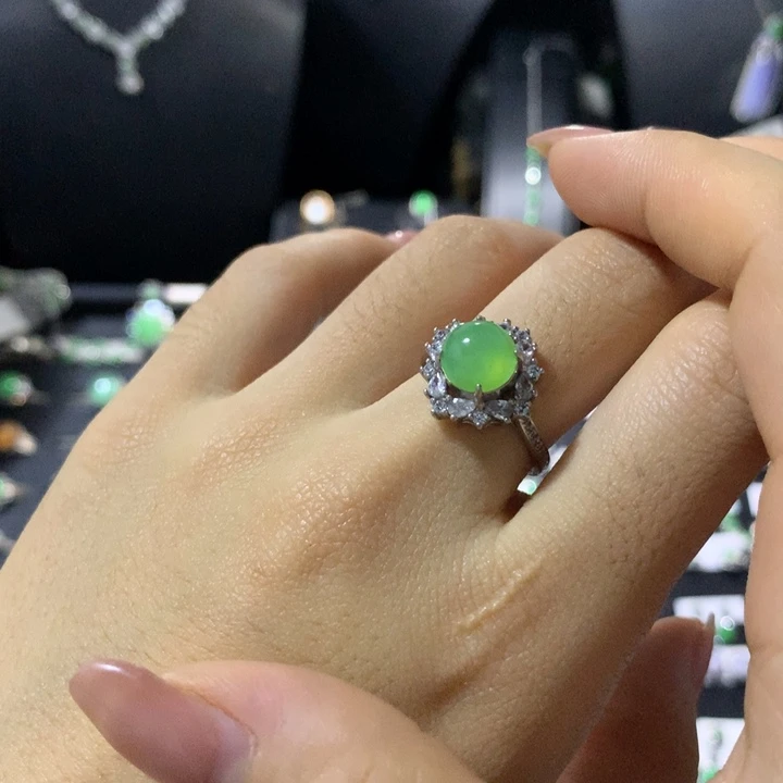 翡翠银S925镶嵌戒指