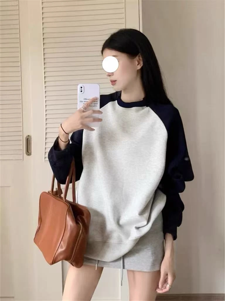 简约撞色 插肩卫衣