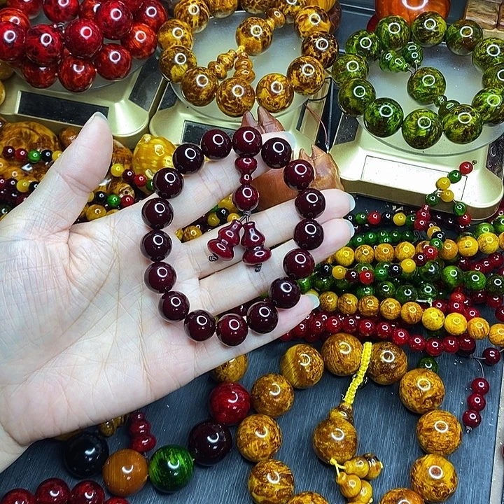 松木琥珀木文玩手串