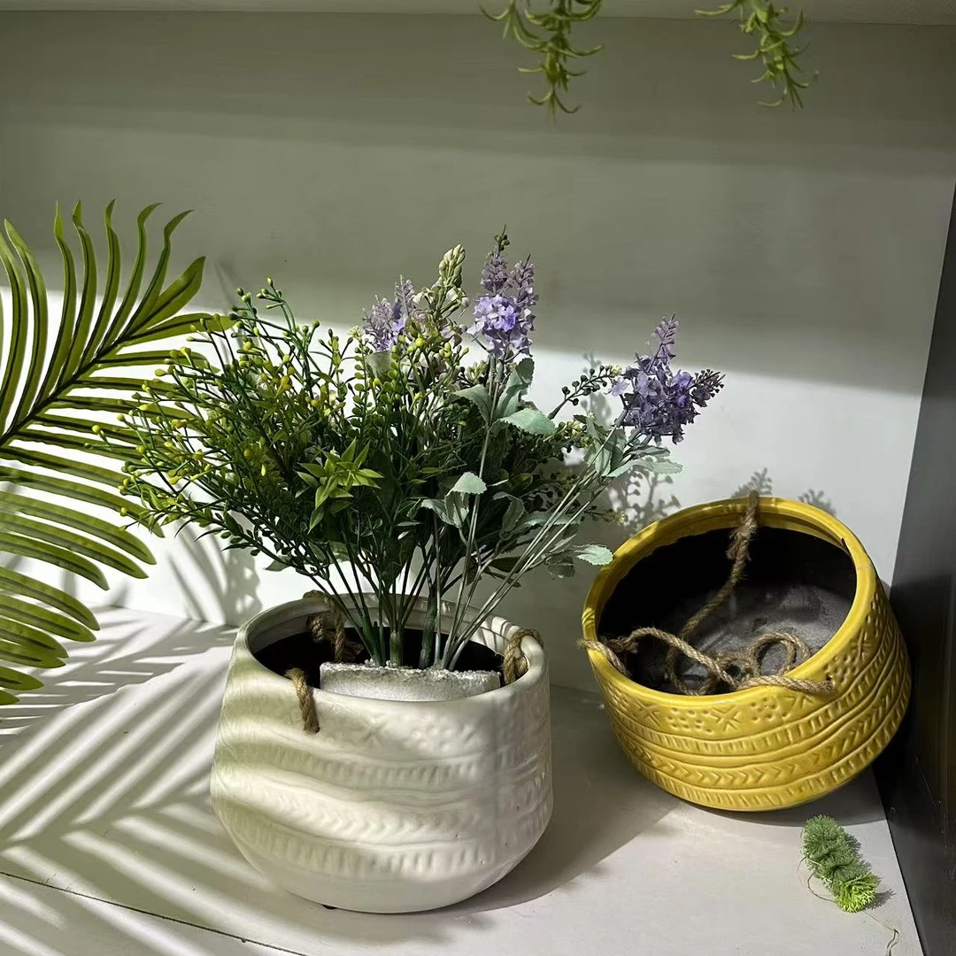 新款八角落地特大口径八方陶瓷花盆菱形家用客厅天堂鸟发财树绿植