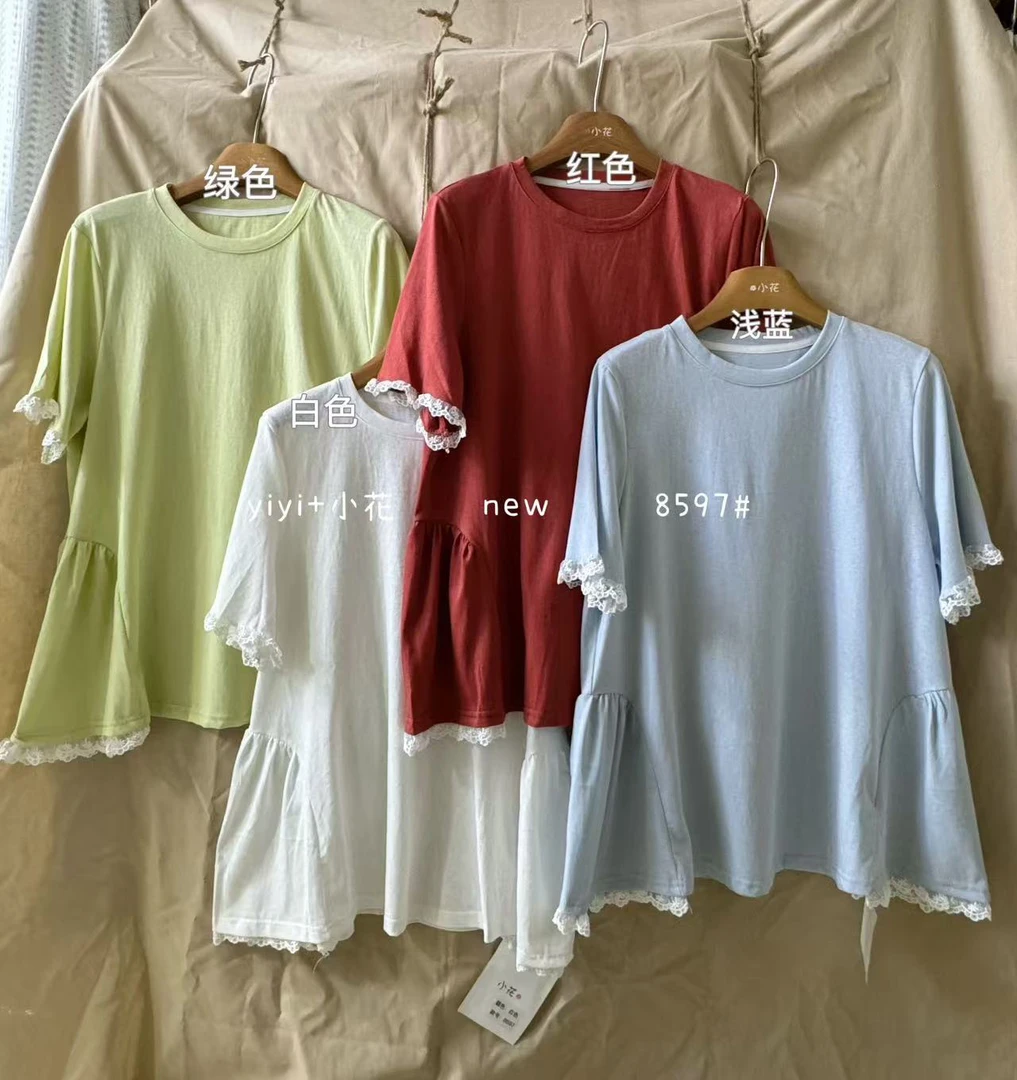 XH（8597）森系花边短袖T裇  FL