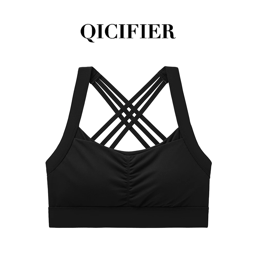 不简单美人骨 科技黑 交叉云朵一体杯运动内衣 2998