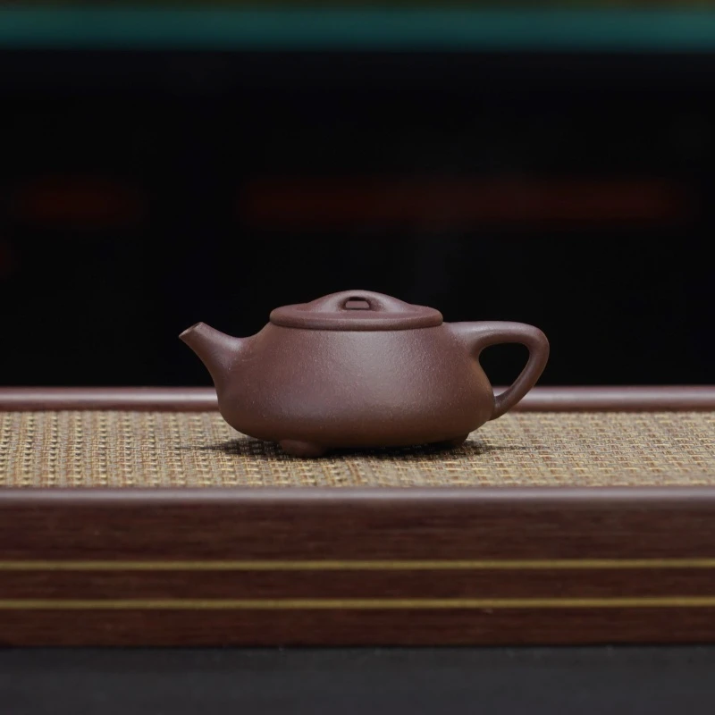 LD粗砂紫泥[平盖景舟120CC]宜兴手工紫砂壶