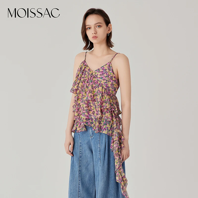 MOISSAC摩萨克商场同款碎花印花吊带MWEX80402