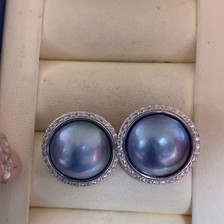 耳饰拼合珍珠（马贝珠）未镶嵌