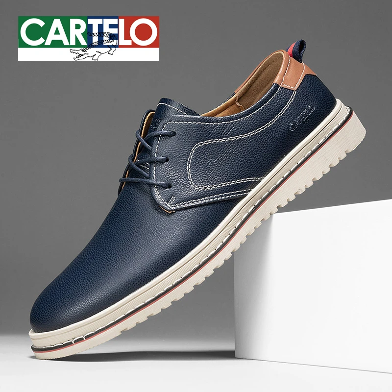 卡帝乐鳄鱼皮鞋2024新款皮鞋男秋季男款软底商务休闲中年爸爸鞋男