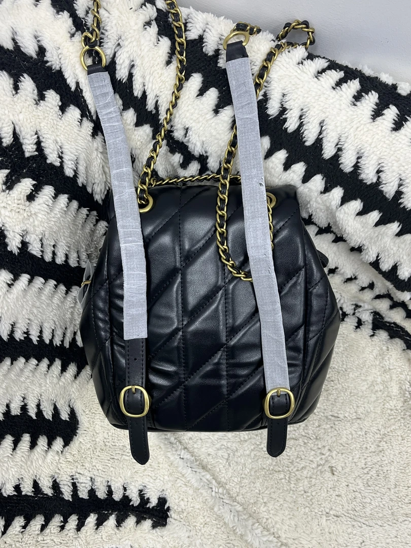 c多款简约风拉链暗袋耐刮双根单肩背包小香风黑色链条包女士百搭