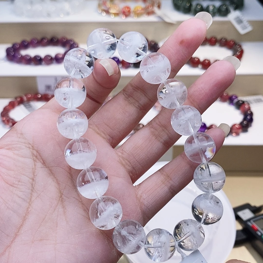 未镶嵌手链水晶白幽靈13+