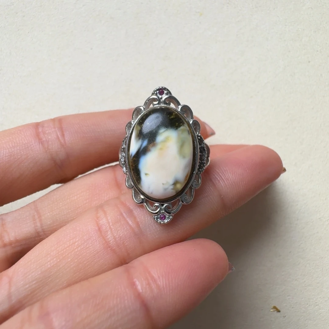 银S925镶嵌吊坠(不含链)蜜蜡