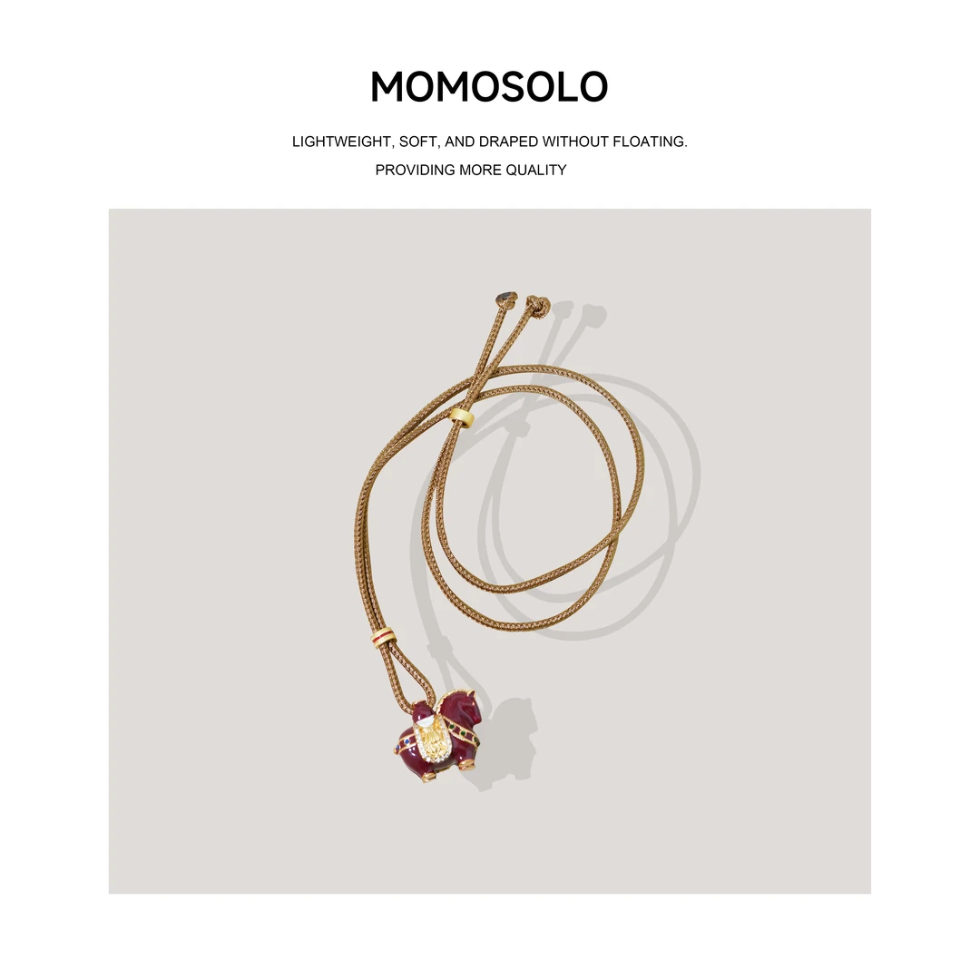 铜项链 福马迎春•2025中式滴釉小马编绳项链马年限定毛衣链259949