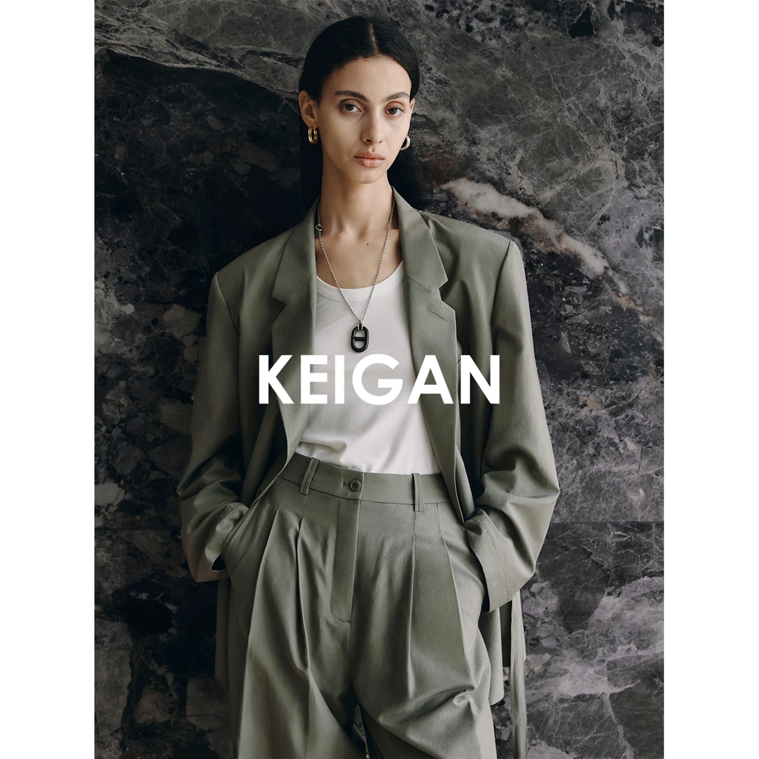 开间/重磅轻薄凉感真丝棉LEM@IRE风时髦系带阔肩防晒廓形西服套装