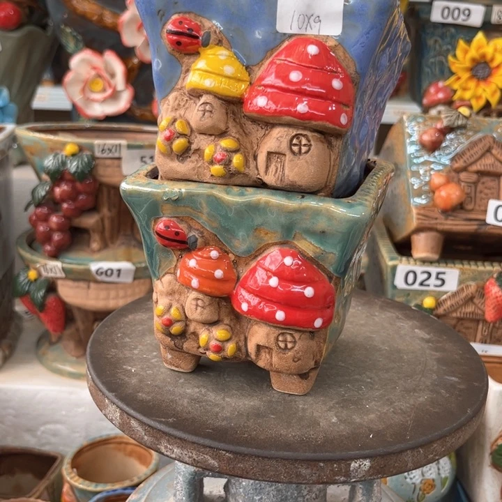 紫砂花盆粗陶材质多肉花盆