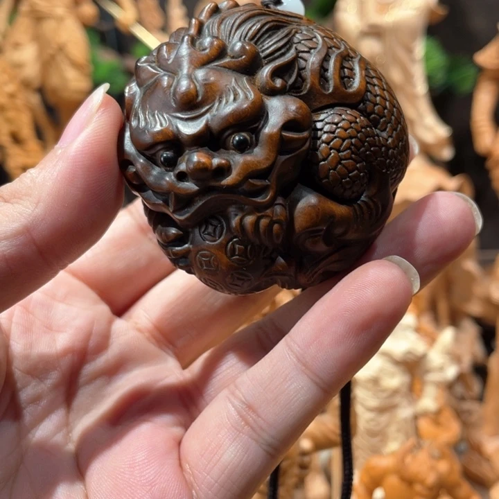 黄杨木扁貔貅仿古