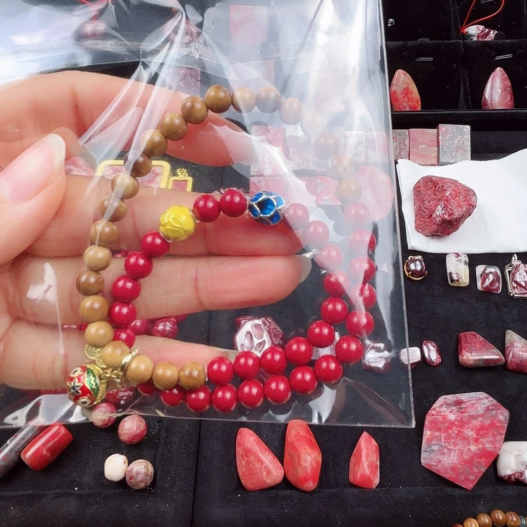 吾***二天然辰砂瑞琰朱砂天然红晶砂手串