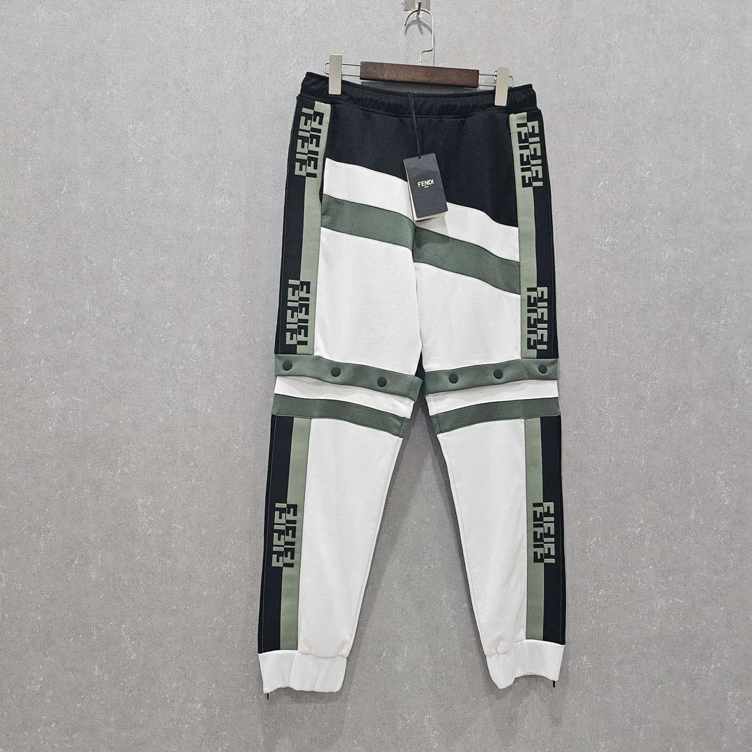 未使用 FENDI/芬迪  SS21 纯色字母平纹布长裤 M码/SL003914