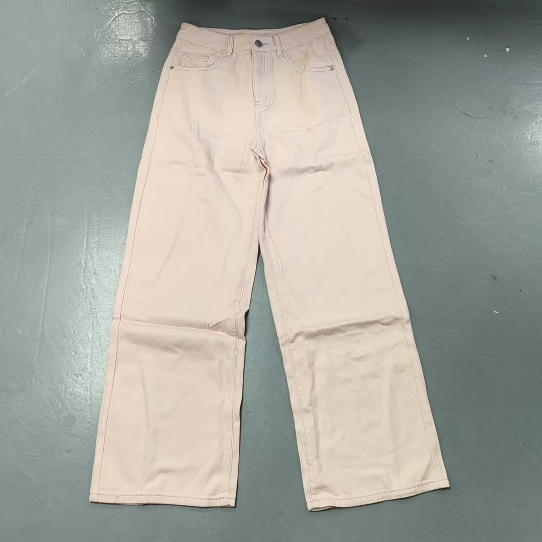 【南油玲姐】粉色直筒牛仔裤99015