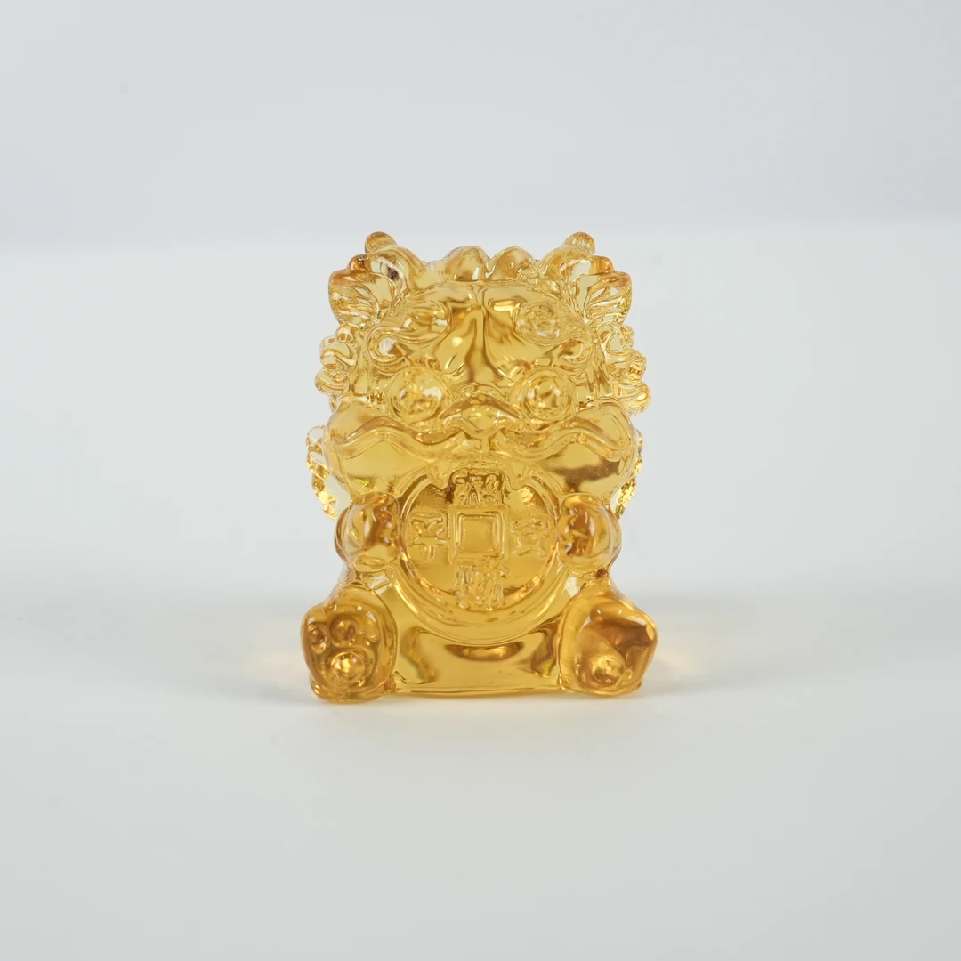 慈元阁琉璃吞金兽小摆件1对