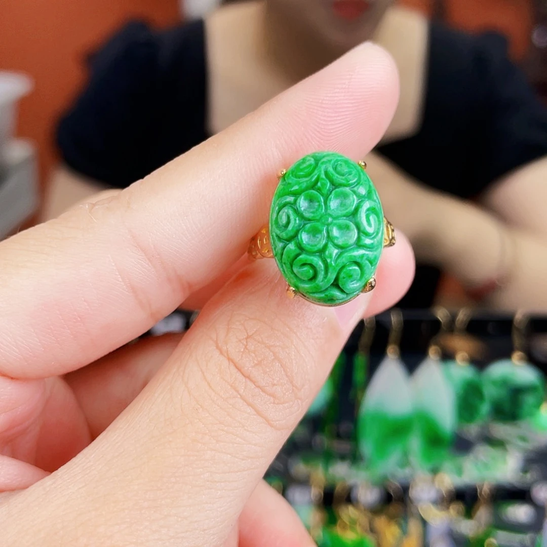 翡翠银S925镶嵌耳饰饰品