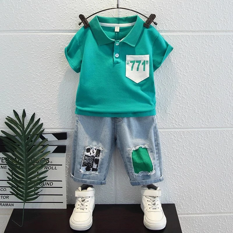 童装男童夏装套装新款韩版网红时儿童帅气男孩夏季薄款半袖两件套