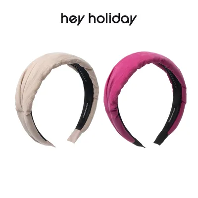 hey holiday宽版高颅顶打褶发箍简洁头饰时尚甜美简约