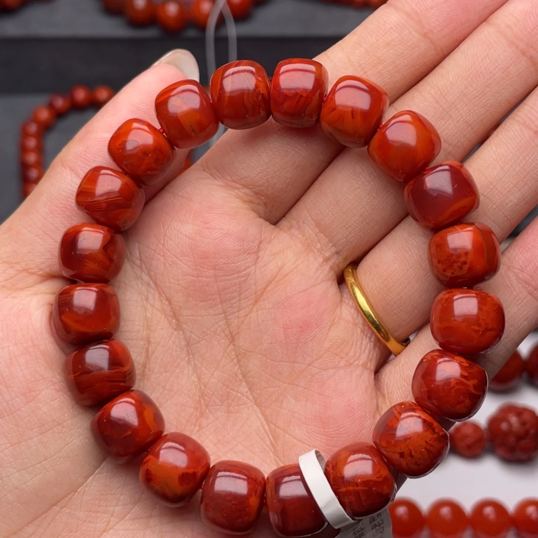 南红玛瑙未镶嵌手链Y11.6mm毕业收藏满肉妖孽牛血火焰老型手串