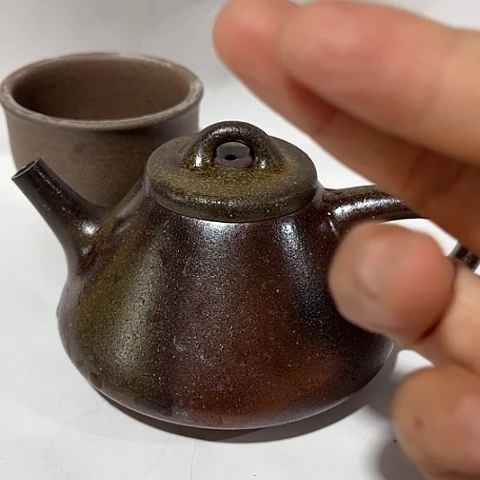 茶壶紫泥流*宜兴紫砂子治沉香泥柴烧