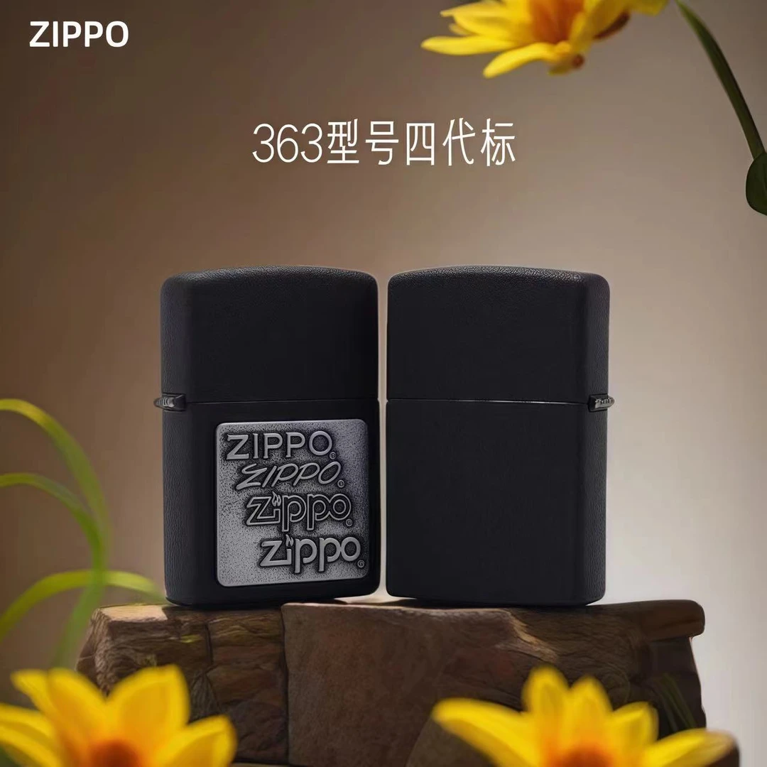 ZIPPO打火机美版黑裂漆四代标g官方原版正品复古男友父亲礼品MBJ1
