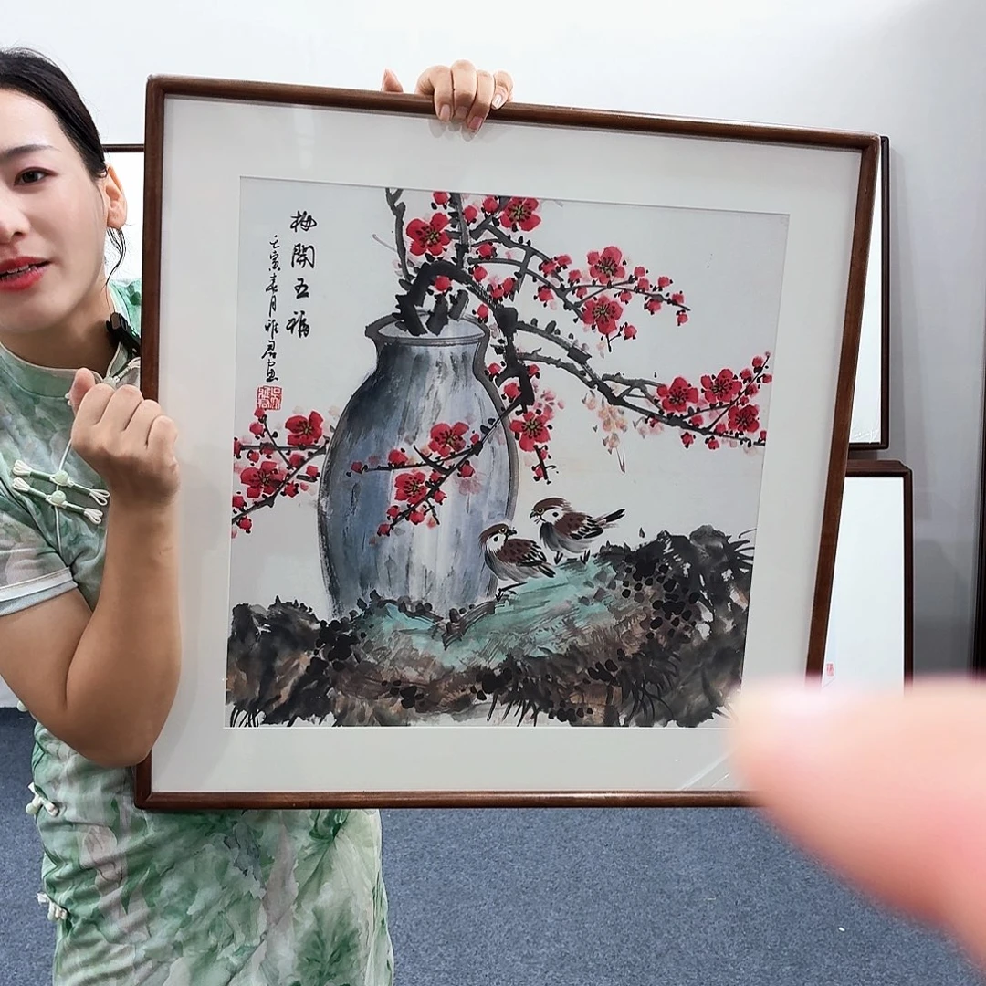 国画手绘作品60×60尺寸