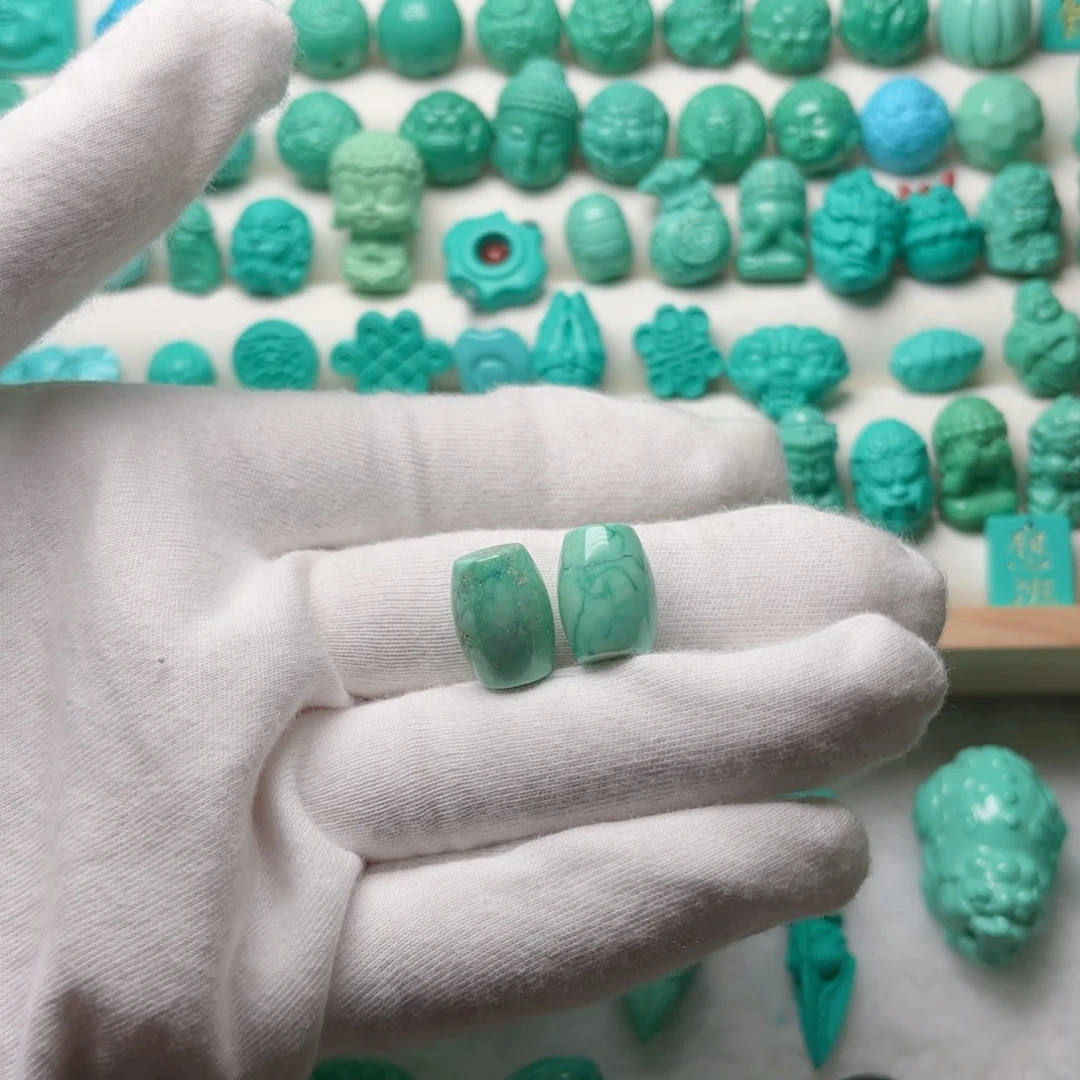 11网花桶珠一对水草纹