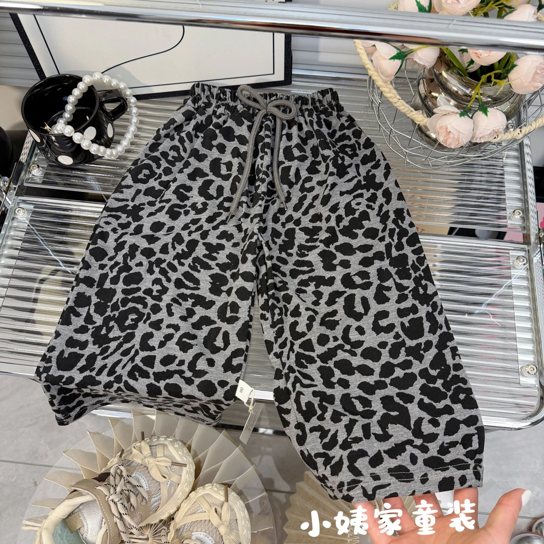 （亲子款）女童豹纹裤2025春夏儿童洋气休闲短裤百搭时髦韩版时尚