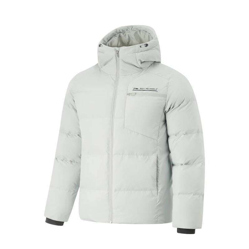 李宁男款羽绒服健身系列运动休闲常规保暖羽绒外套AYMU559-B品