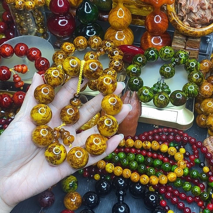 松木琥珀木文玩手串