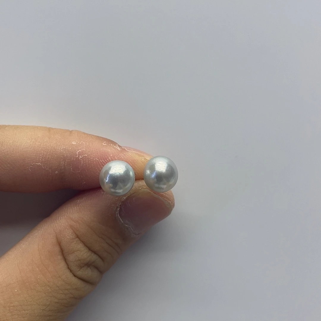 银S925镶嵌海水珍珠耳饰