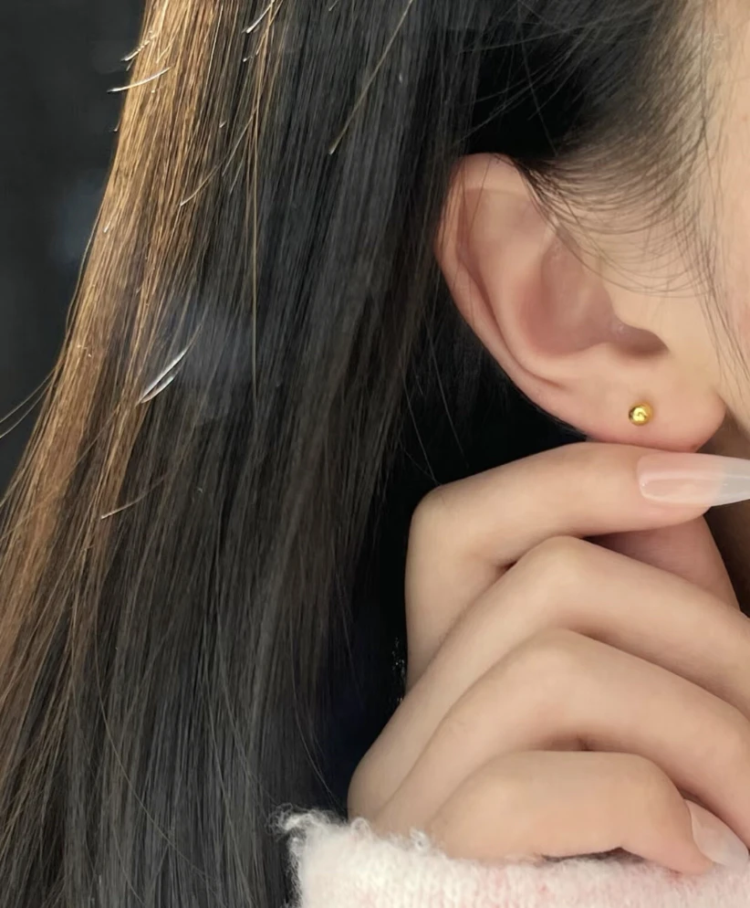 足银耳饰 足银银制品直播间耳饰合集足银999珠耳环光面简约珠珠