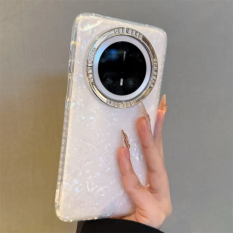 ins奢华贝壳纹适用于华为mate70pro手机壳网红同款数码配件高级感