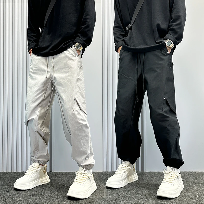 潮男束脚裤男春秋季韩版潮流宽松哈伦休闲裤痞帅潮牌多口袋工装裤