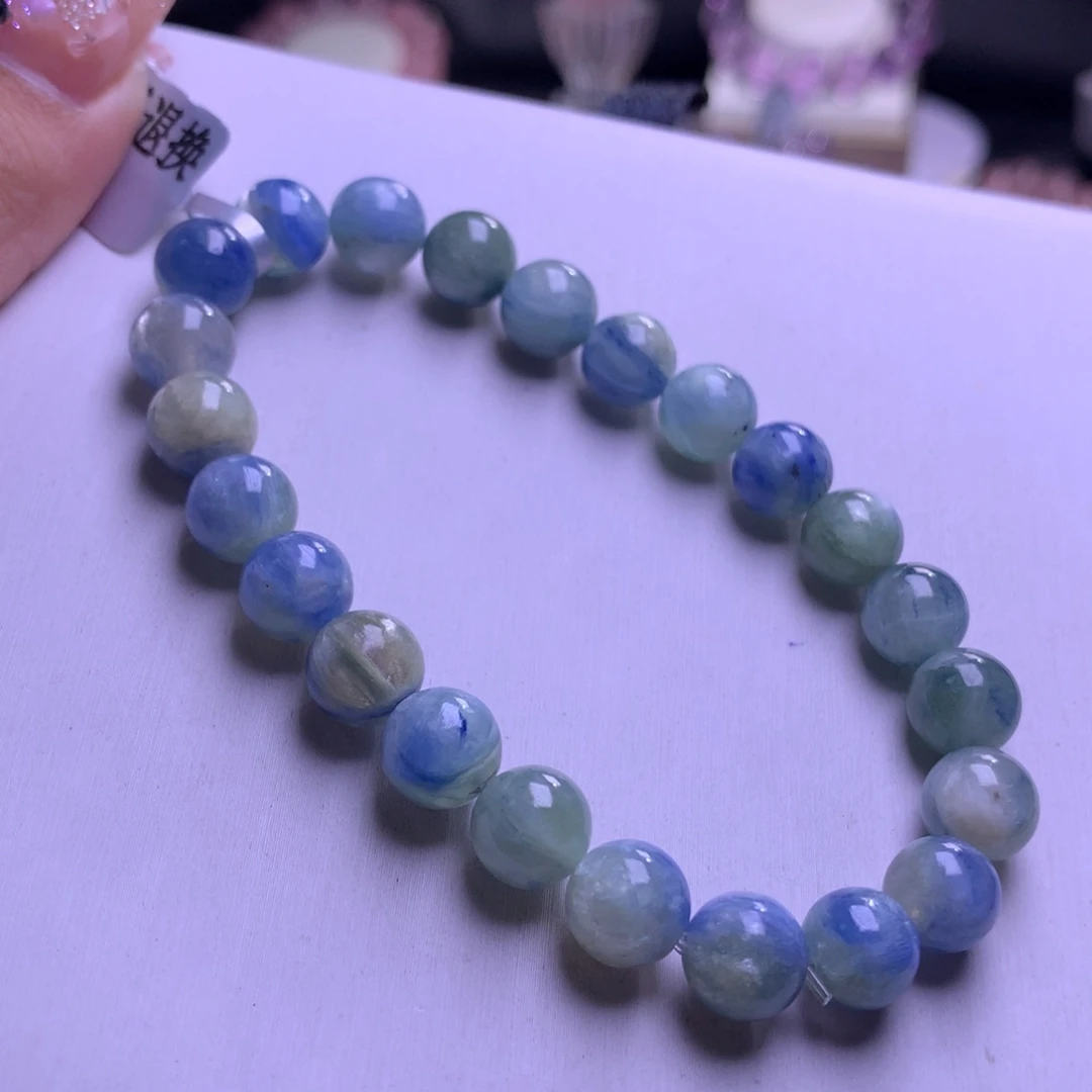 水晶手链未镶嵌油画蓝晶8+