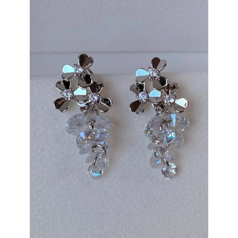 清冷葡萄破碎感耳钉耳饰女设计感耳环时尚百搭小众长款气质饰品女