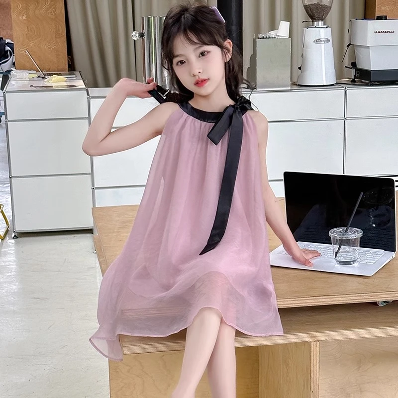 女 童公主连衣裙2025夏季新款洋气儿 童韩版夏装大童女孩网红纱裙