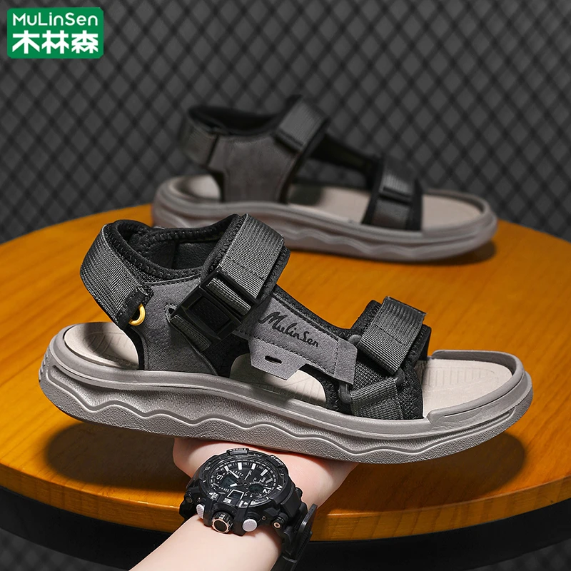木林森沙滩鞋男款2025新款夏季外穿防滑软底男士凉鞋运动休闲凉拖