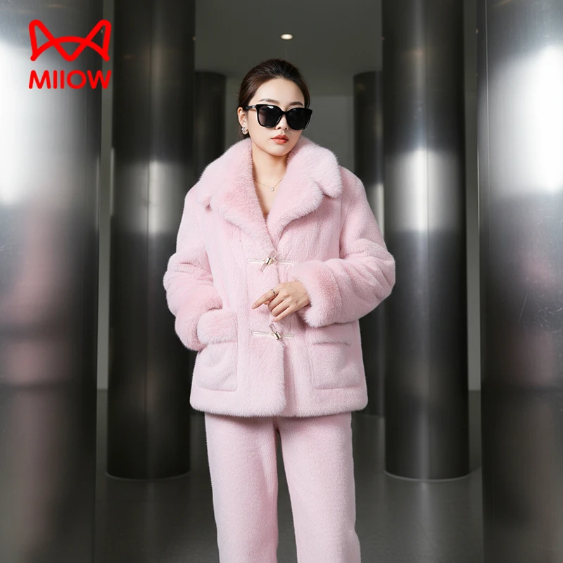 仿貂/MiiOW猫人加厚睡衣家居服女士外穿套装冬季秋冬新款高贵高级