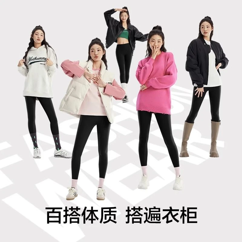 加绒加厚鲨鱼芭比裤塑形高腰收腹提臀紧身瑜伽打底裤显瘦外穿