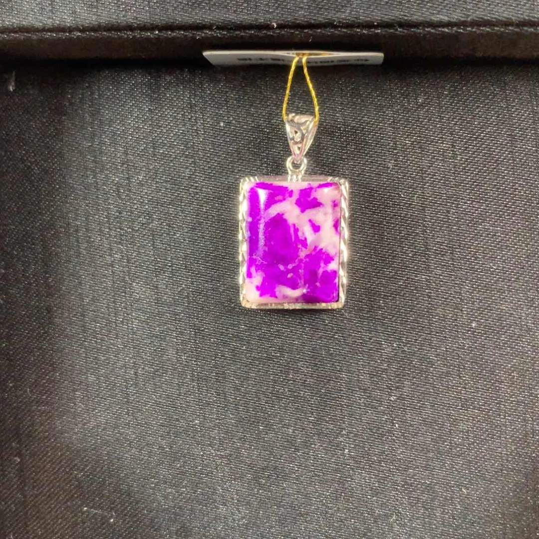 银S925镶嵌苏纪石（舒俱来）吊坠(不含链)