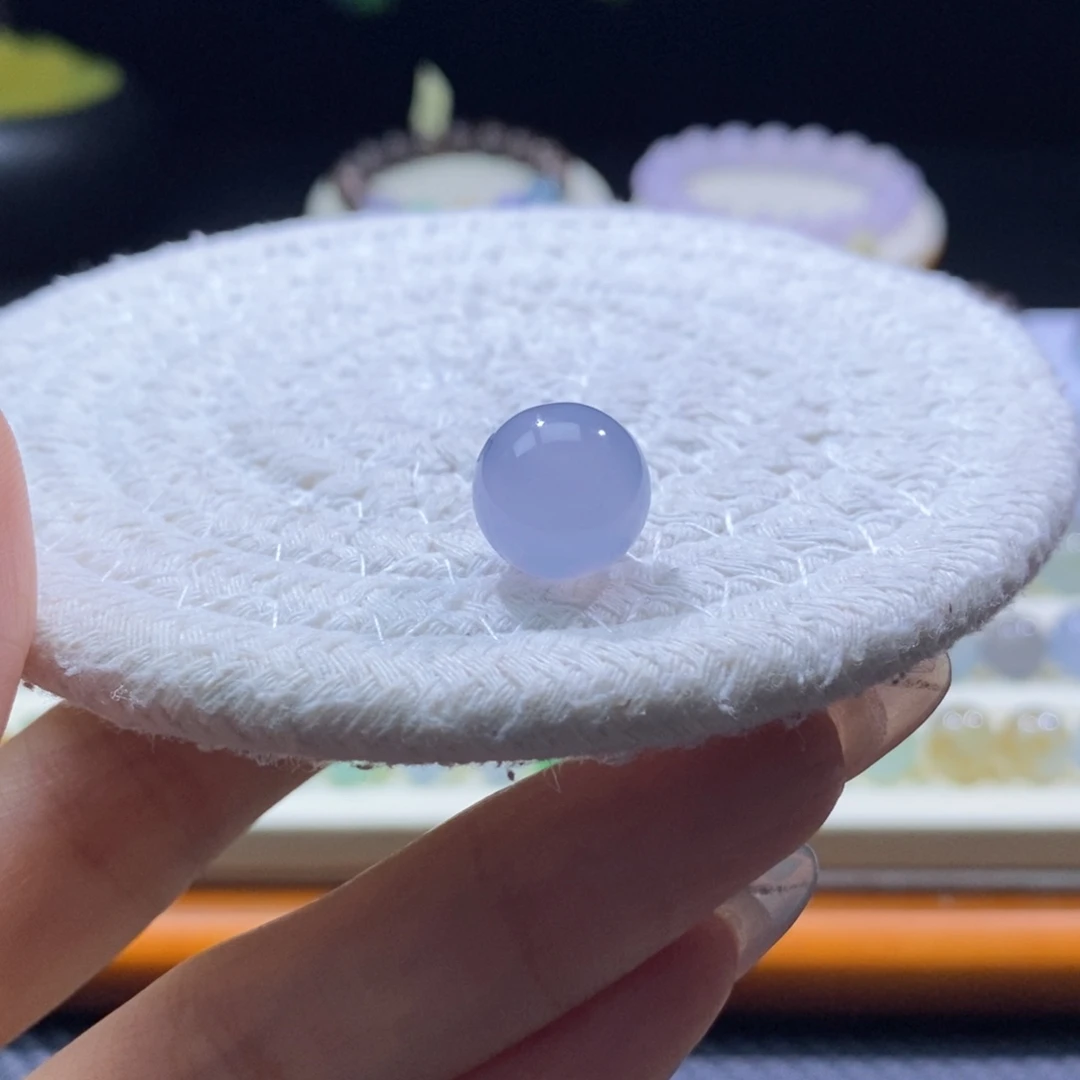 翡翠未镶嵌颈饰翡翠奶蓝紫圆珠12.7mm