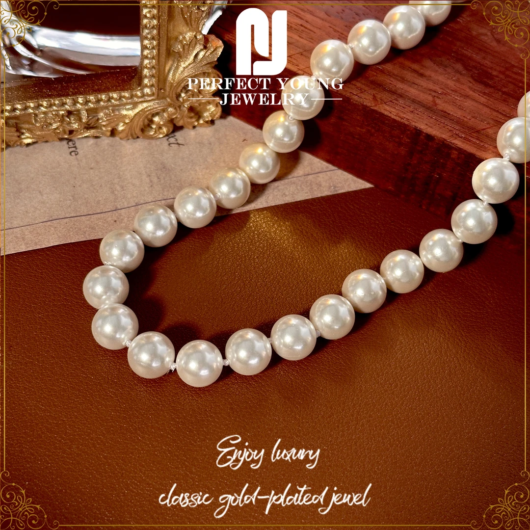 【月如轻纱】时尚气质百搭维纳斯白10mm项链Z-3321