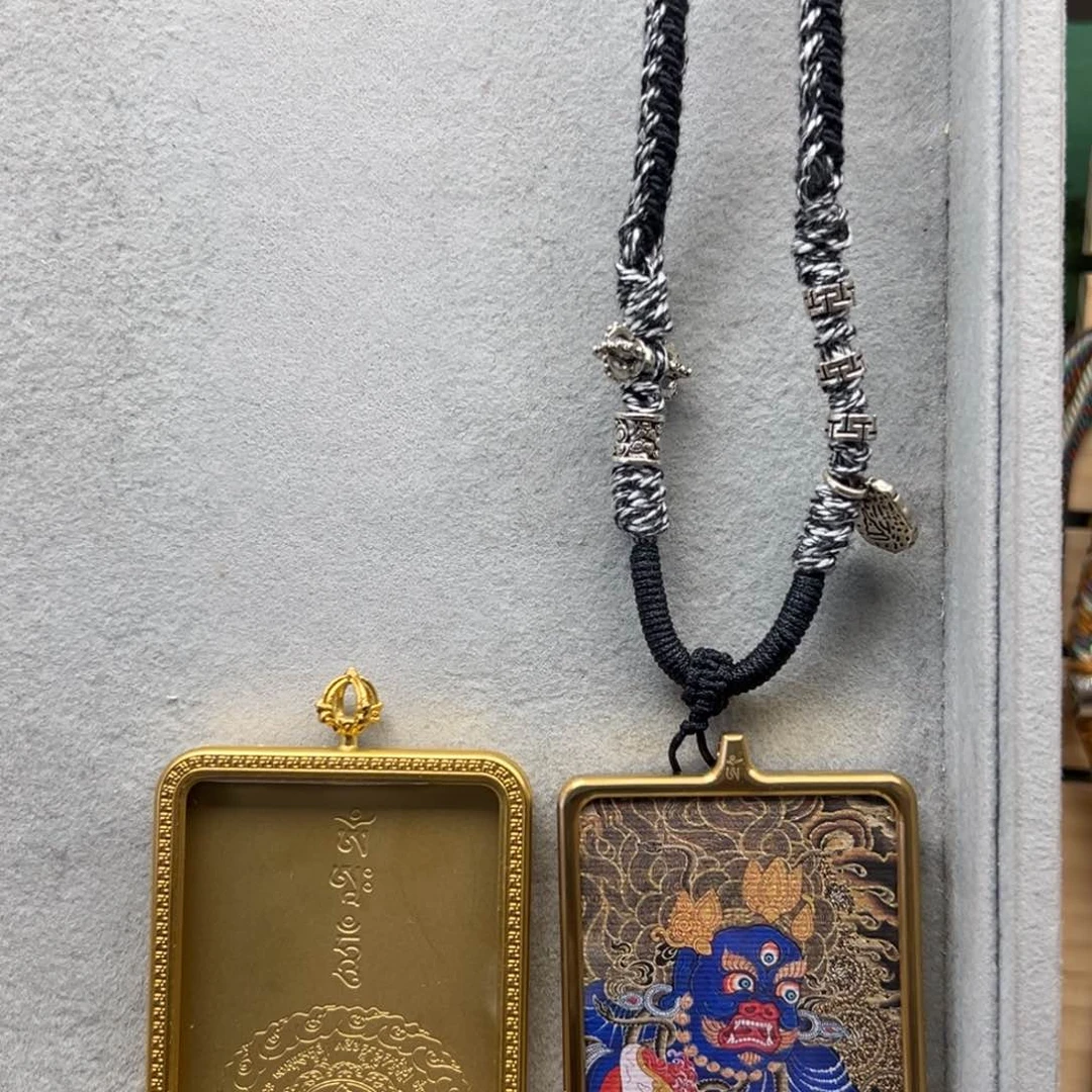 吊坠尽*-铜单面黑老爷绳子9