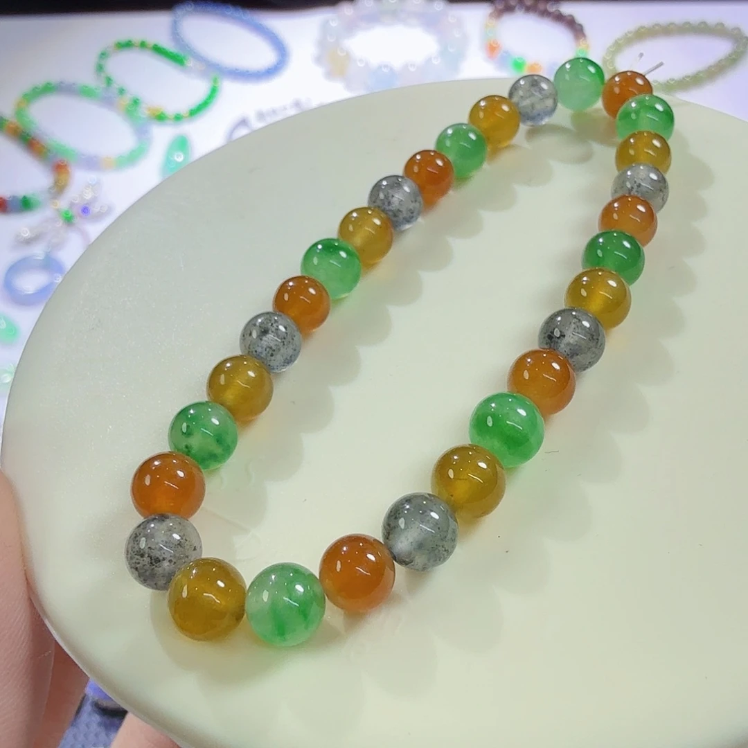 翡翠未镶嵌颈饰圆珠卡6高冰圆珠手串