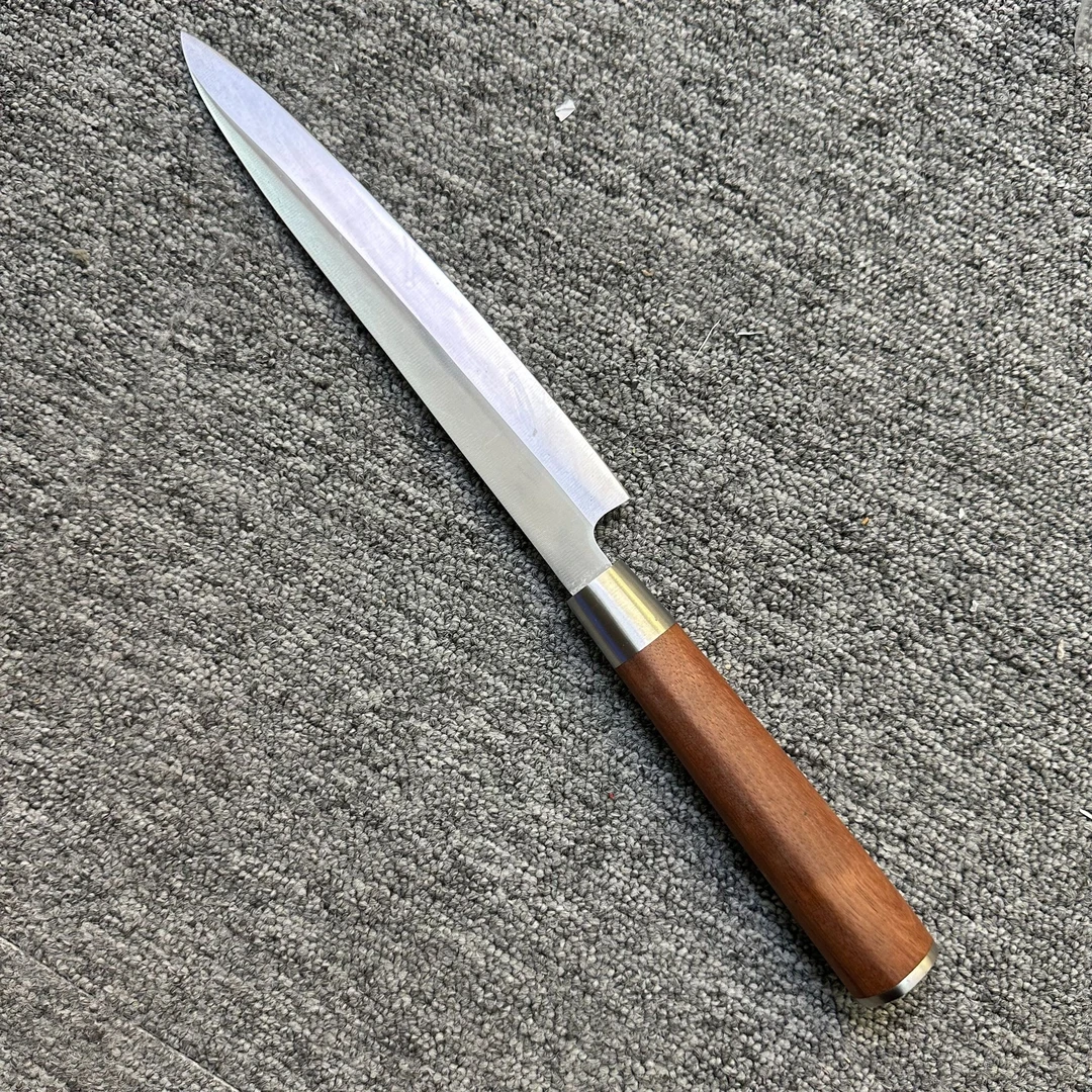 鱼生右手柳刃刀家用户外黄木手柄